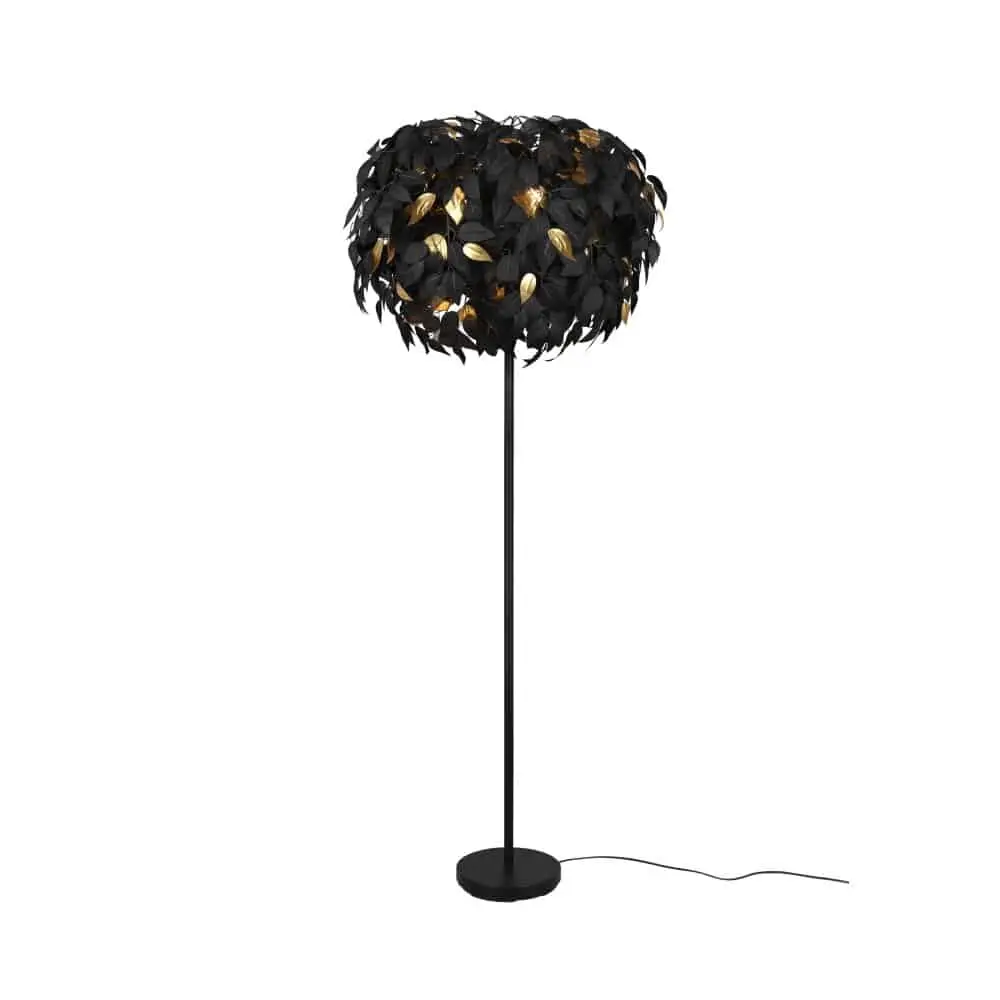 feather floor lamp black and gold