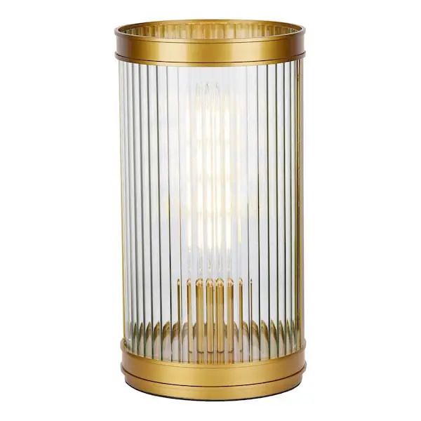gold cylinder glass lamp