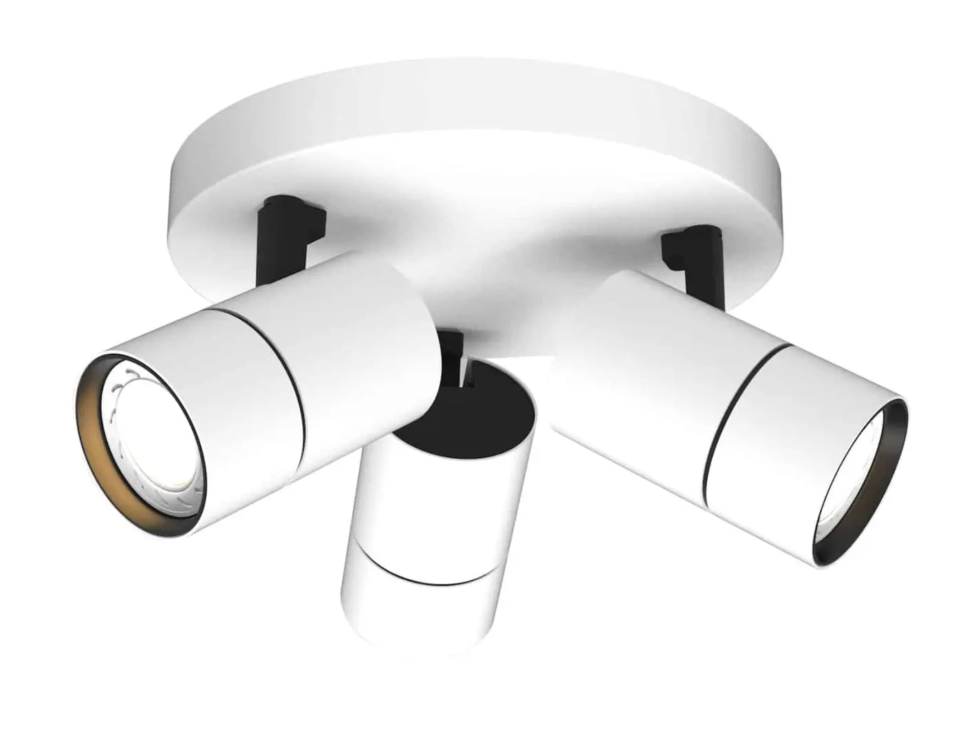 white ceiling spotlight, three lights