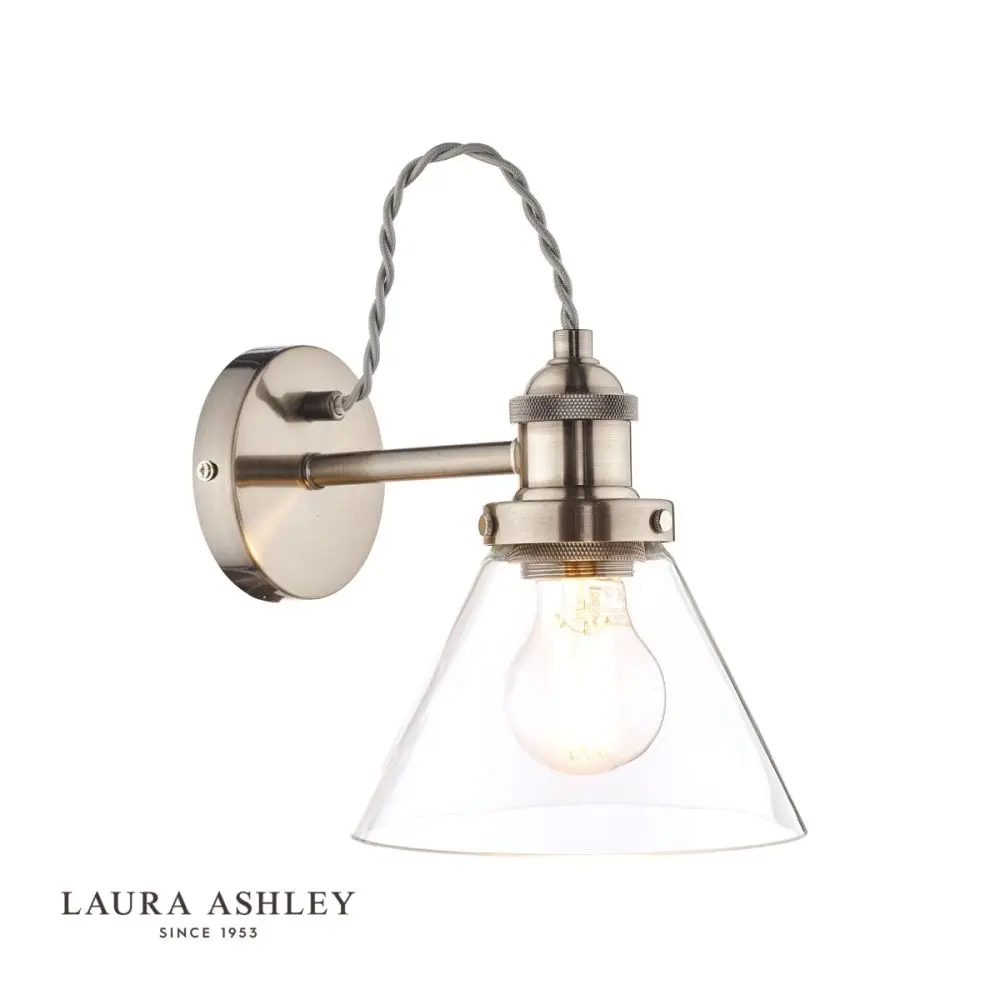 bronze wall light with clear glass