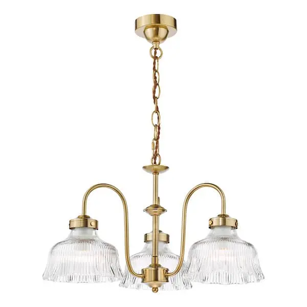 ceiling gold chandelier with three lights