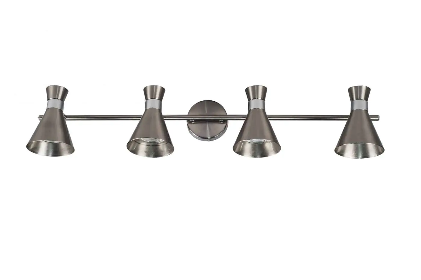 four silver ceiling spotlights